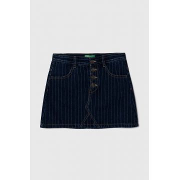 United Colors of Benetton fustă din denim pentru copii mini, dreaptă